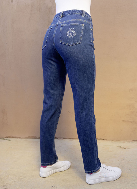 Broek met knoop- en ritssluiting - Fijne spijkerbroek, in Größe 017 bis 052, in Farbe JEANS BLAUW Ansicht 1