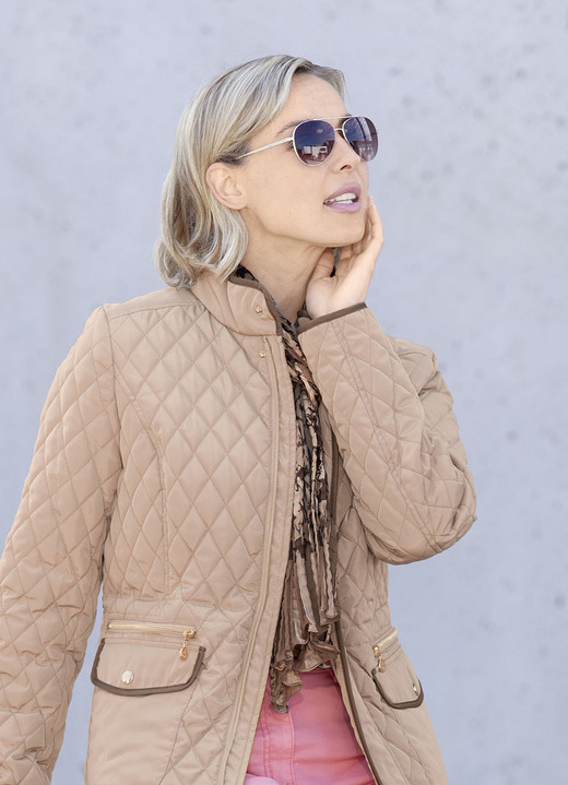 Sjaals - sjaal met fantasiemotief, in Farbe TAUPE-BEIGE-BUNT
