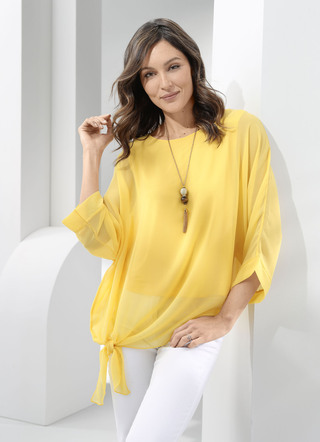 Dubbellaags shirt met chiffon omslag