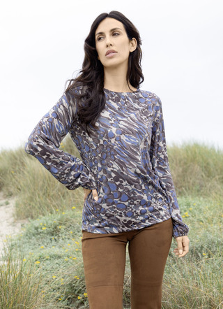 Shirt tuniek met elastische manchetten