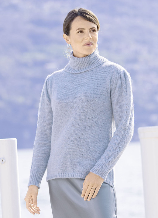 Basics - Trui met alpaca, in Größe 036 bis 050, in Farbe BLAUW MOTIEF Ansicht 1