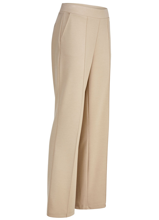 Broeken met elastische band - Broek met gestikte biezen, in Größe 018 bis 052, in Farbe SAND Ansicht 1
