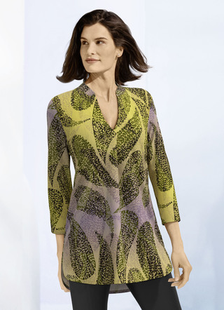 Lang shirt met decoratieve plooi aan de voorkant