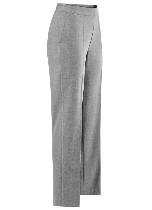 Broeken met elastische band - Broek met elastische tailleband aan de achterkant Broeken met elastische band - Broek met elastische tailleband aan de achterkant, in Größe 018 bis 054, in Farbe HELLGRAU MELIERT