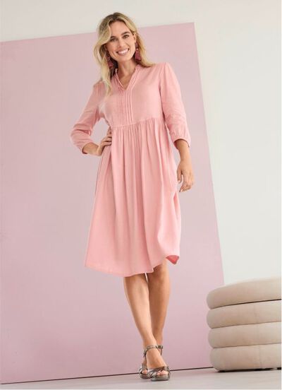Jurk met doorkruismodel in roze