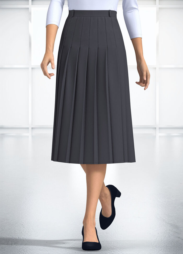 Rok met plooien rondom DUNKELGRAU