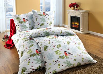 Flanellen beddengoedset met ritssluiting 