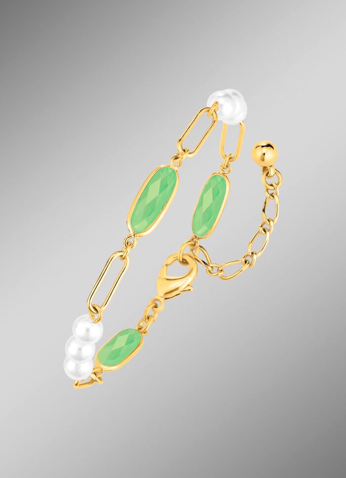 Sieradenset, 3-delig, van messing met kristalstenen 