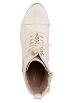 Andrea Conti, modieuze dames enkellaarsjes, winterschoenen, met rits ECRU