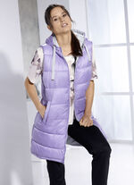 Functioneel lang vest met vaste capuchon AMETHYST