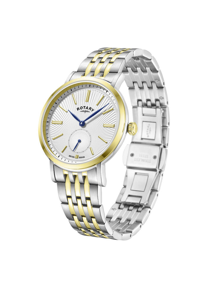 Roterend quartz herenhorloge met roestvrijstalen bandkast 