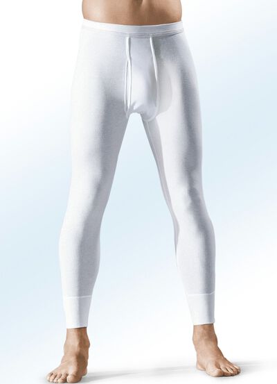 Hermko dubbele ribbroek met gulp, twee stuks, wit 