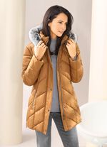 Jas met afneembare kunstbontkraag 