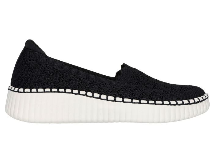 SKECHERS pantoffel van rekbaar breimateriaal ZWART