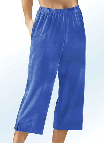 Caprivormige broek van badstof 