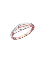 Elegante damesring tweekleurig met briljanten 