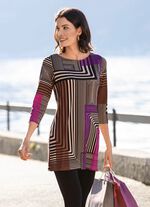 Tuniek met modieuze platte halslijn 