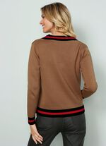 Trui met contrasterende strepen 