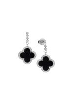 Chique klaverblad oorbellen van zilver 