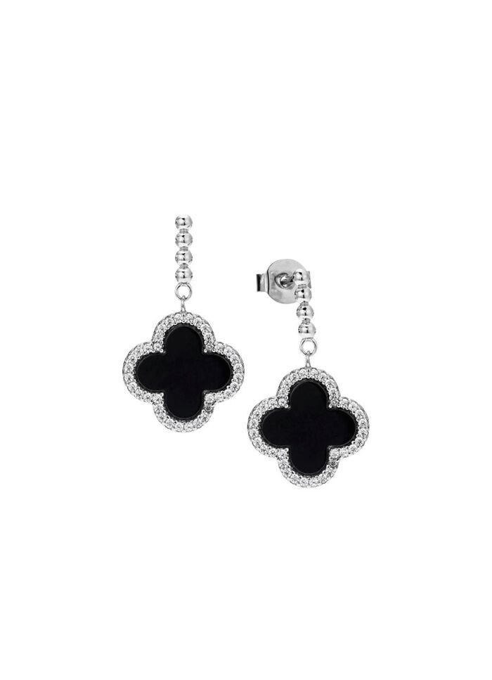 Chique klaverblad oorbellen van zilver 