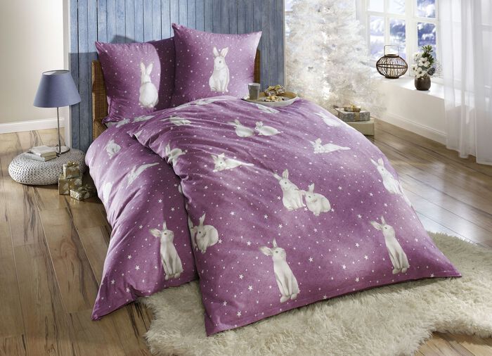 Elegante fijnflanel beddengoedset van katoen BESSEN