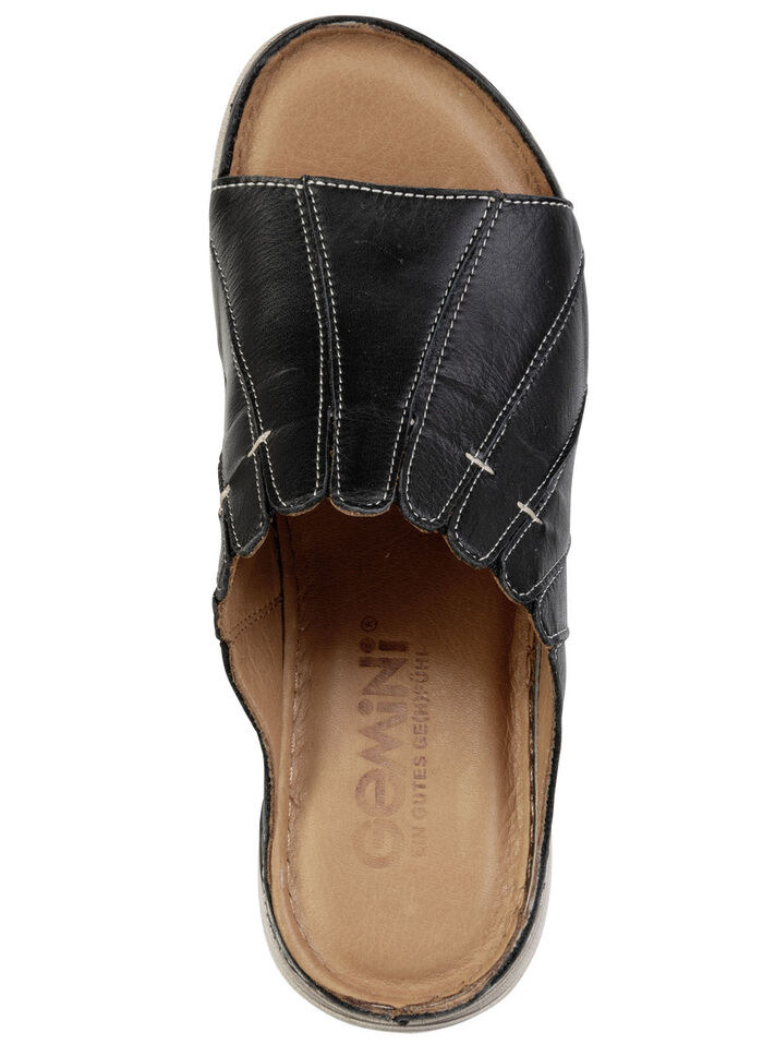 Gemini, stijlvolle damesmuiltjes, breedte G, gemaakt van leer SCHWARZ