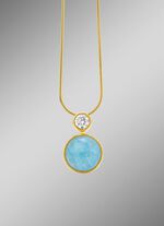 Elegante verfijning: hanger met echte blauwe chalcedoon 