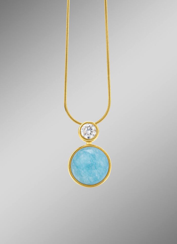 Elegante verfijning: hanger met echte blauwe chalcedoon 