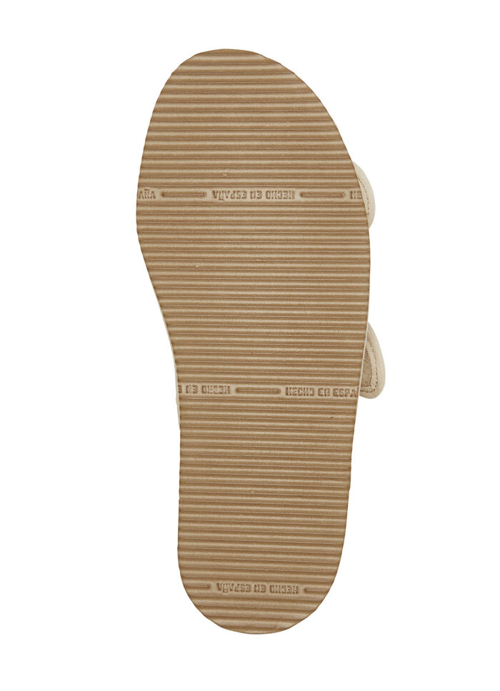 Klittenbandsandaal van gewatteerd textielmateriaal BEIGE