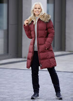 Korte jas met riem WIJNROOD