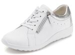 Waldl&auml;ufer, comfortabele dames veterschoenen, breedte K, met uitneembaar voetbed WIT-ZILVER