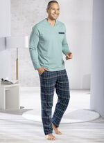 Comte pyjama met V-hals en open manchetten 