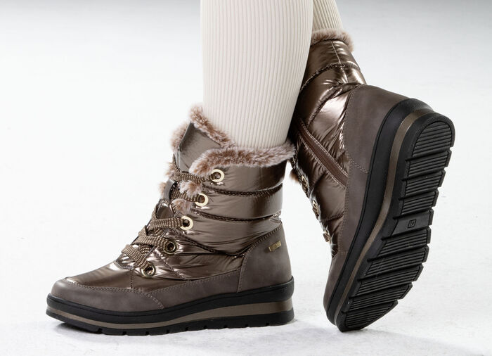 ELENA EDEN, gevoerde dameslaarzen, winterschoenen, breedte G, met uitneembaar voetbed BRONZE