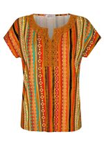 Shirt met gehaakte kanten rand 