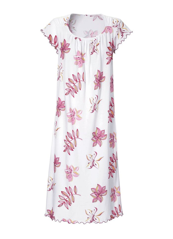 Nachthemd, korte mouwen met ronde hals 