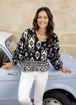 Tuniek met randprint 