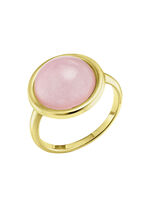 Elegante damesring met echte roze chalcedoon 