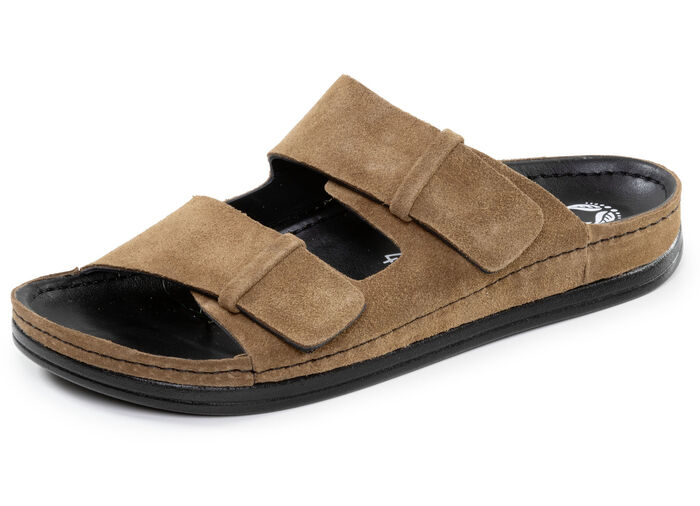 Mubb, klassieke herenmuiltjes, breedte H, gemaakt van leer COGNAC