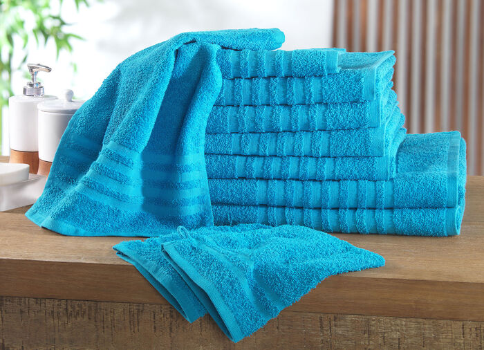 Badstofset, 10-delig, met rand en koordhanger BENZINE