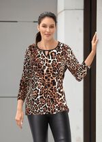 Shirt met trendy dierenbontdesign 