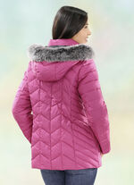 Jas met afneembare capuchon FUCHSIA