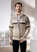 Jas met volledige ritssluiting BEIGE-BRAUN MELIERT