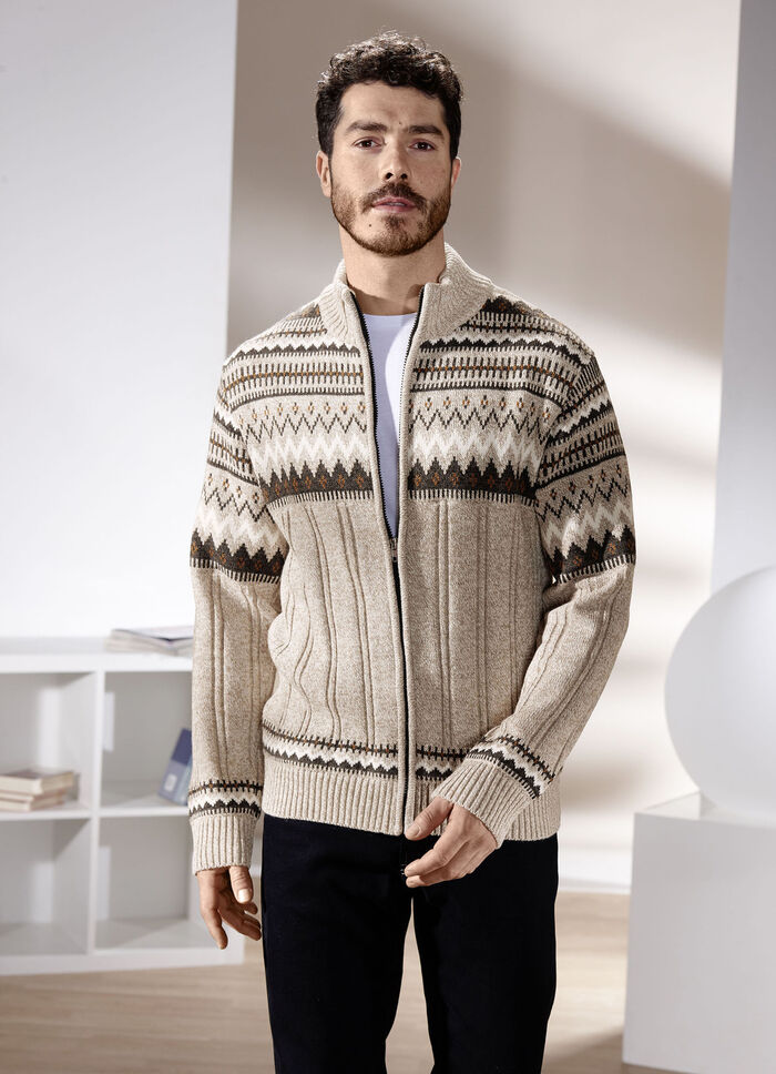 Jas met volledige ritssluiting BEIGE-BRAUN MELIERT