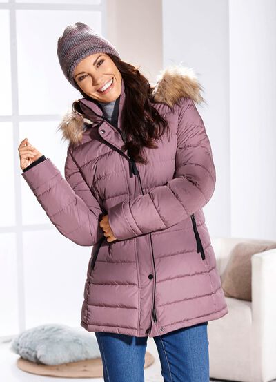 Lange functionele jas met afneembare capuchon 