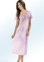 Nachthemd met korte mouwen en V-hals 