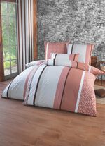 Dubbelzijdig bedrukt beddengoedset in Renforc&eacute;-kwaliteit BRUIN