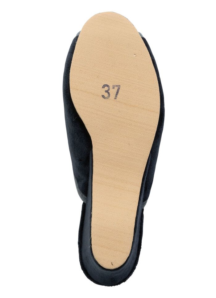 ELENA EDEN fluwelen muiltjes met contrasterende rand BLAUW