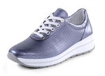 ELENA EDEN sneakers met decoratieve perforaties STAALBLAUW