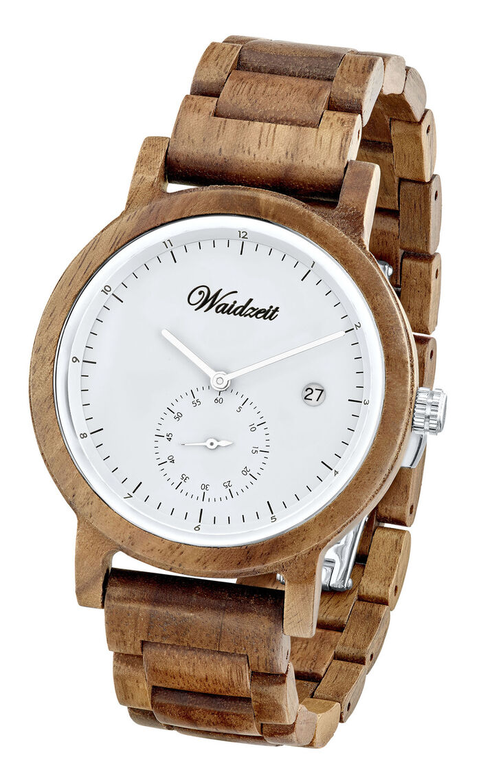Herenhorloge gemaakt van natuurlijk walnoothout 