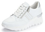 Rieker, comfortabele damessneakers, breedte G, met rits WIT